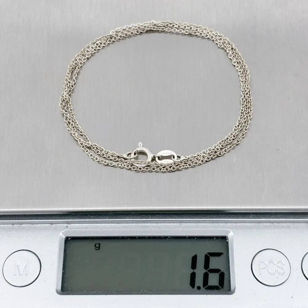 Vintage Italy Sterling Silver 925 Cable Chain Necklace 18
